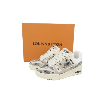 FC God Batch Louis Vuitton Trainer Grey White Grid  02