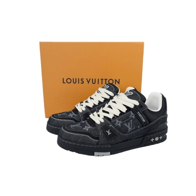 FC God Batch Louis Vuitton Trainer New All Black Denim 02