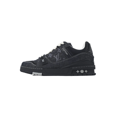 FC God Batch Louis Vuitton Trainer New All Black Denim 01