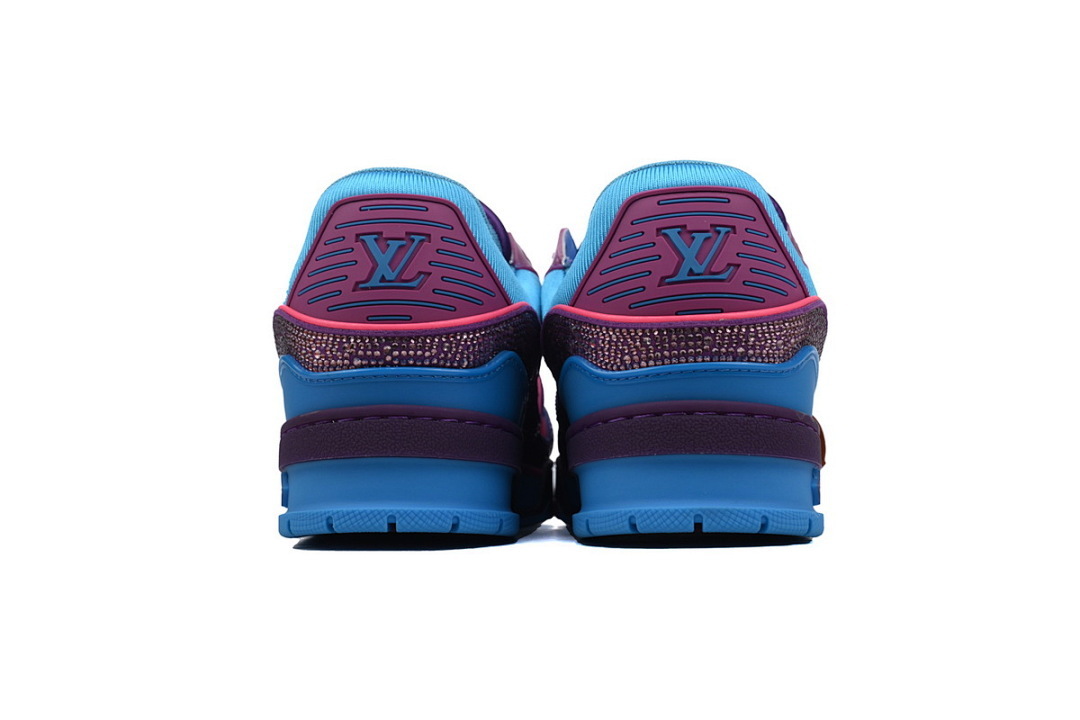 FC God Batch LOUIS VUITTON Trainer Purple & Blue Rhinestones