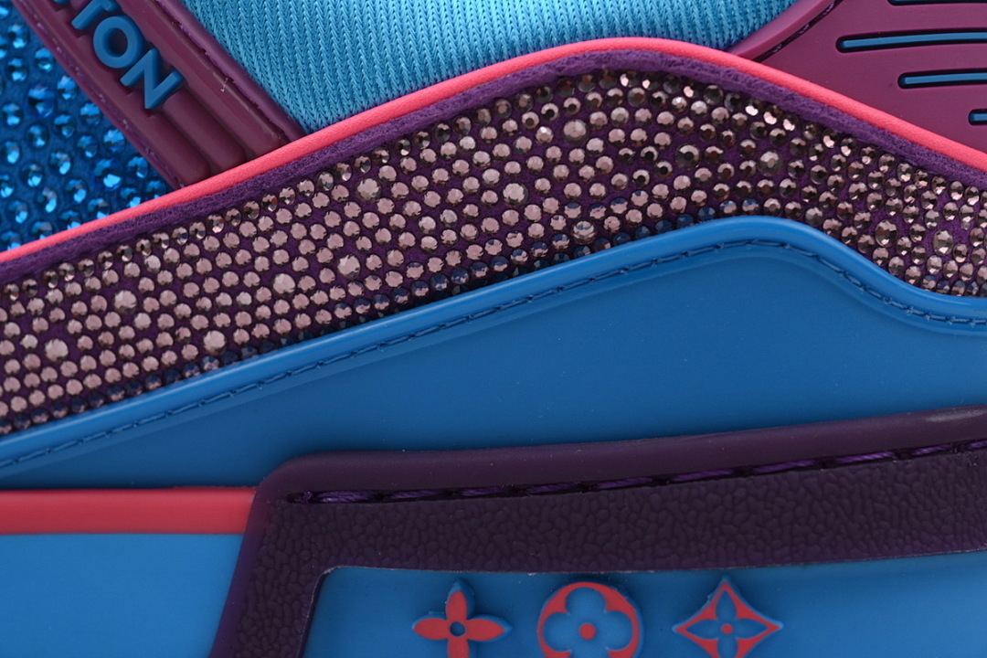 FC God Batch LOUIS VUITTON Trainer Purple & Blue Rhinestones
