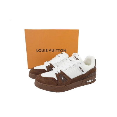 FC God Batch Louis Vuitton Trainer White Brown  02