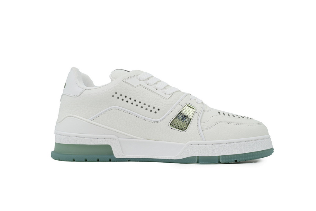 FC God Batch LOUIS VUITTON Trainer White Green Rivets 1