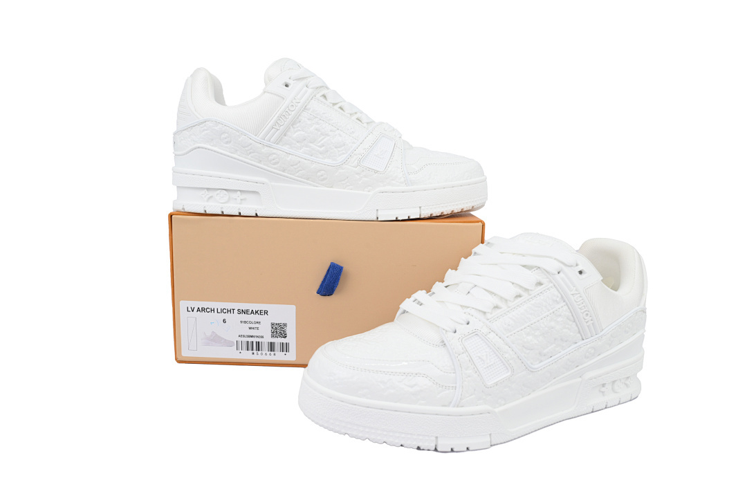 FC God Batch Louis Vuitton Trainer White Lychee Lacquer Skin 
