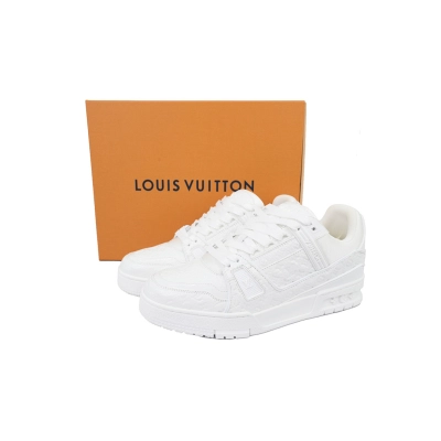 FC God Batch Louis Vuitton Trainer White Lychee Lacquer Skin  02