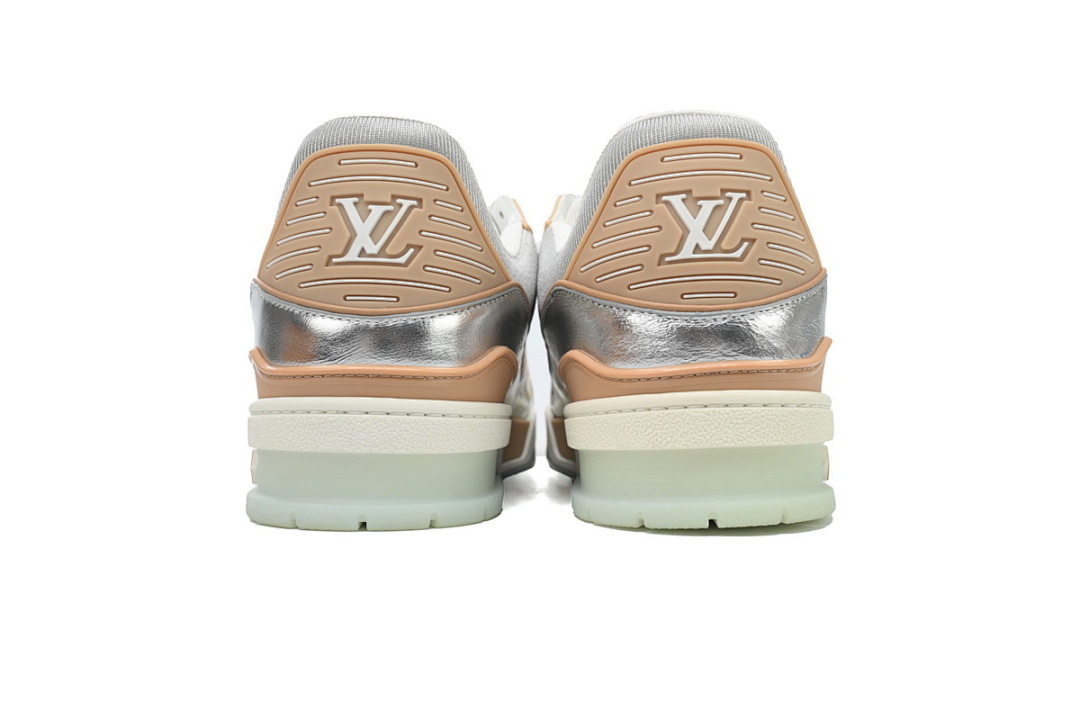  FC God Batch  Louis Vuitton Trainer Silver Embossed 
