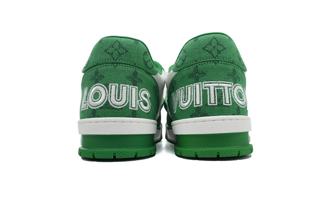  FC God Batch LOUIS VUITTON Trainer  Green Denim Velcro Mesh