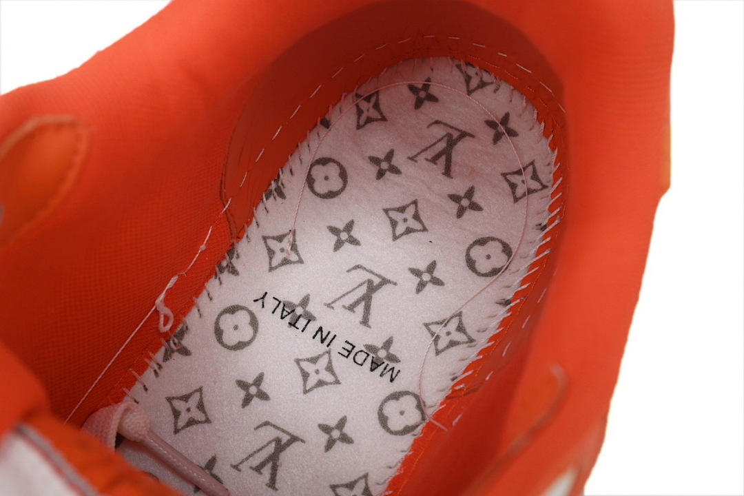  FC God Batch LOUIS VUITTON Trainer Orange Denim Velcro Mesh