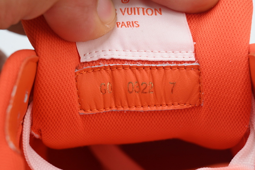  FC God Batch LOUIS VUITTON Trainer Orange Denim Velcro Mesh