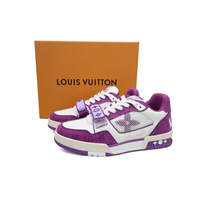  FC God Batch LOUIS VUITTON Trainer Purple Denim Velcro Mesh 02