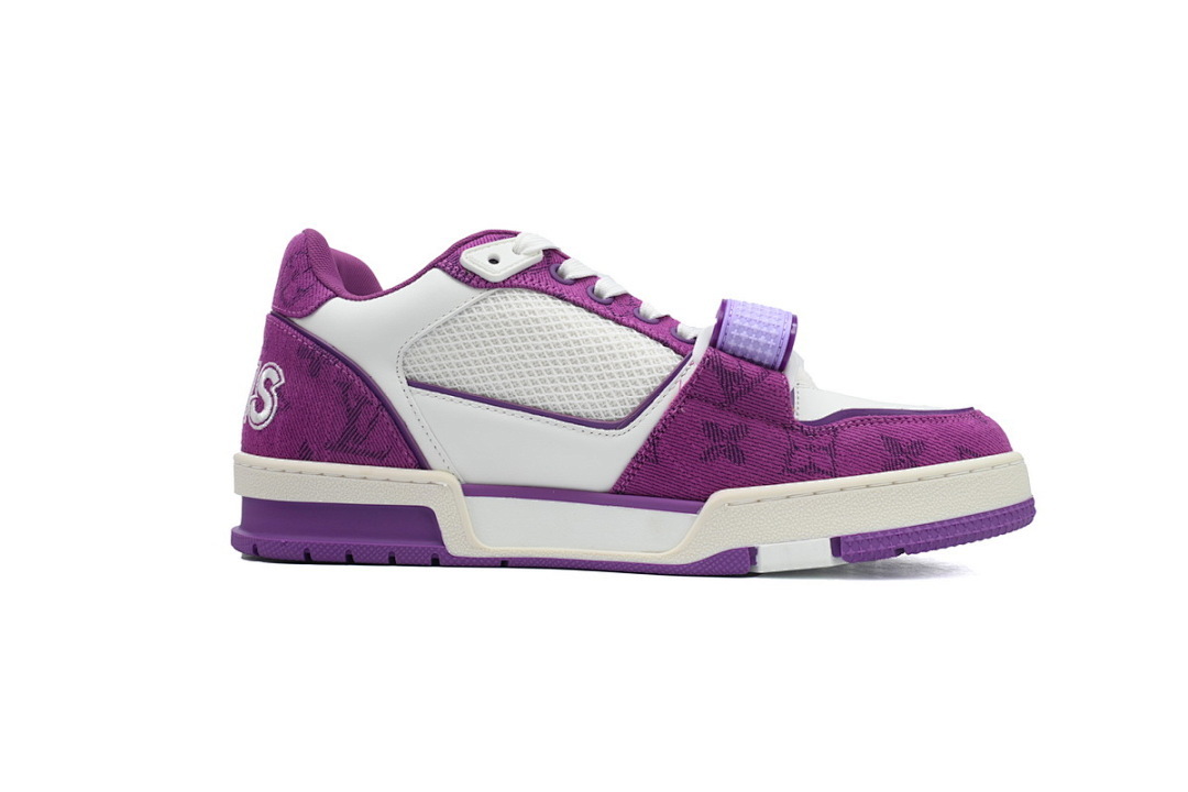  FC God Batch LOUIS VUITTON Trainer Purple Denim Velcro Mesh