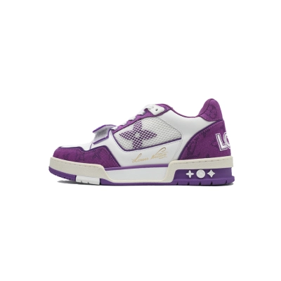  FC God Batch LOUIS VUITTON Trainer Purple Denim Velcro Mesh 01