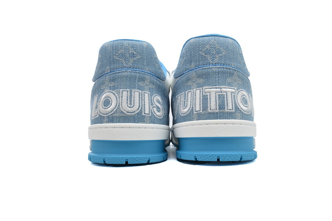 FC God Batch LOUIS VUITTON Trainer Blue Denim Velcro Mesh