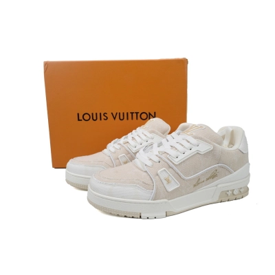 FC God Batch  Louis Vuitton Trainer Beige Distressed Denim 02