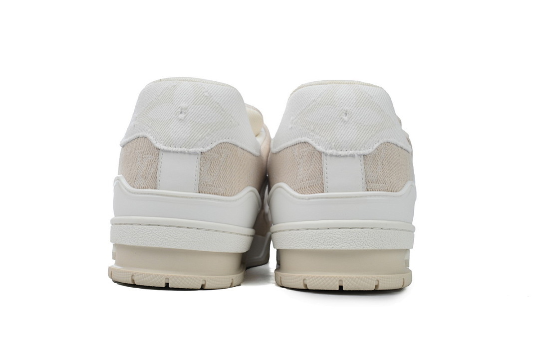 FC God Batch  Louis Vuitton Trainer Beige Distressed Denim
