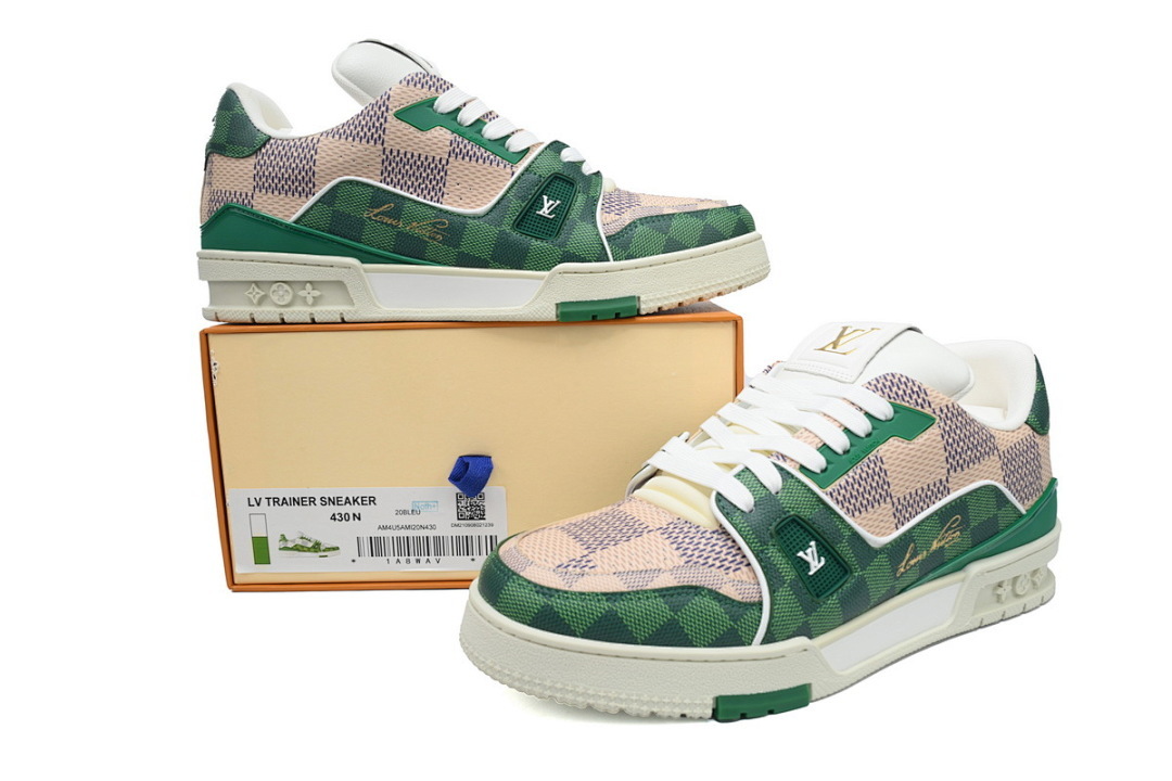 FC God Batch  Louis Vuitton Trainer Damier White Green 