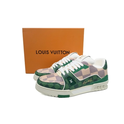 FC God Batch  Louis Vuitton Trainer Damier White Green  02