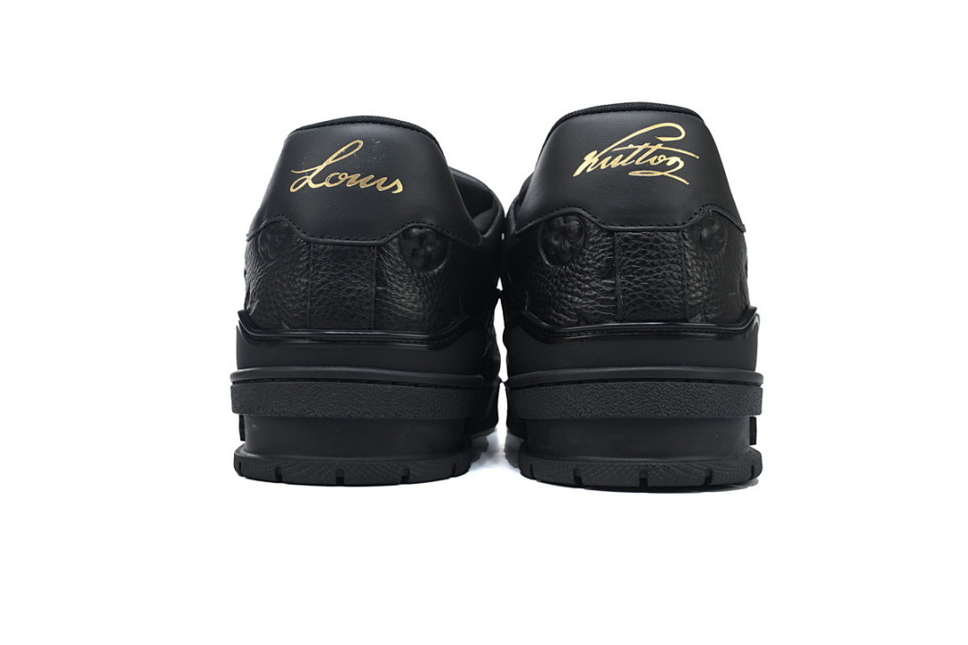 FC God Batch  Louis Vuitton Trainer Black Embossed