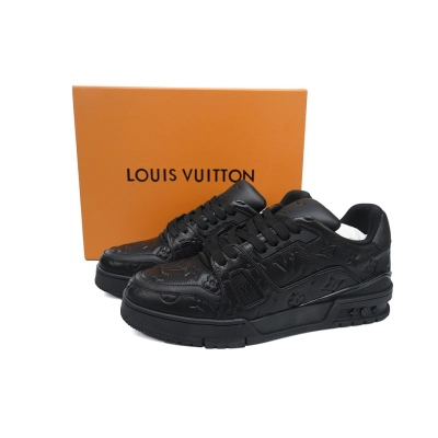 FC God Batch  Louis Vuitton Trainer Black Embossed 02