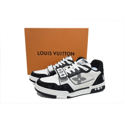 FC God Batch LOUIS VUITTON Trainer Black Denim Velcro Mesh 02