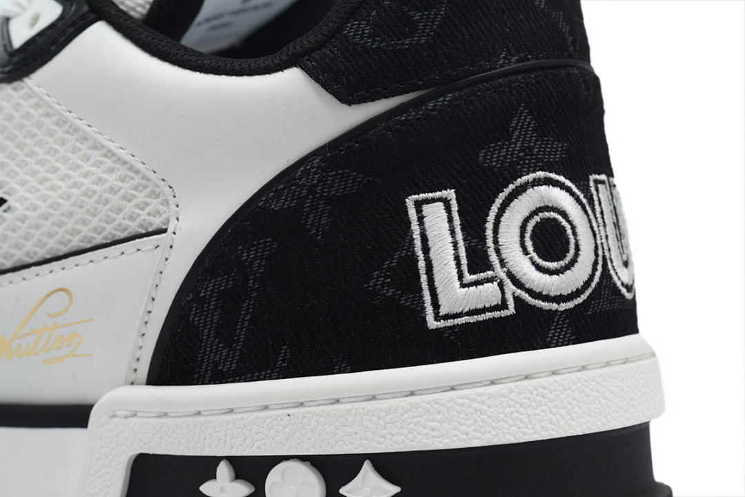 FC God Batch LOUIS VUITTON Trainer Black Denim Velcro Mesh