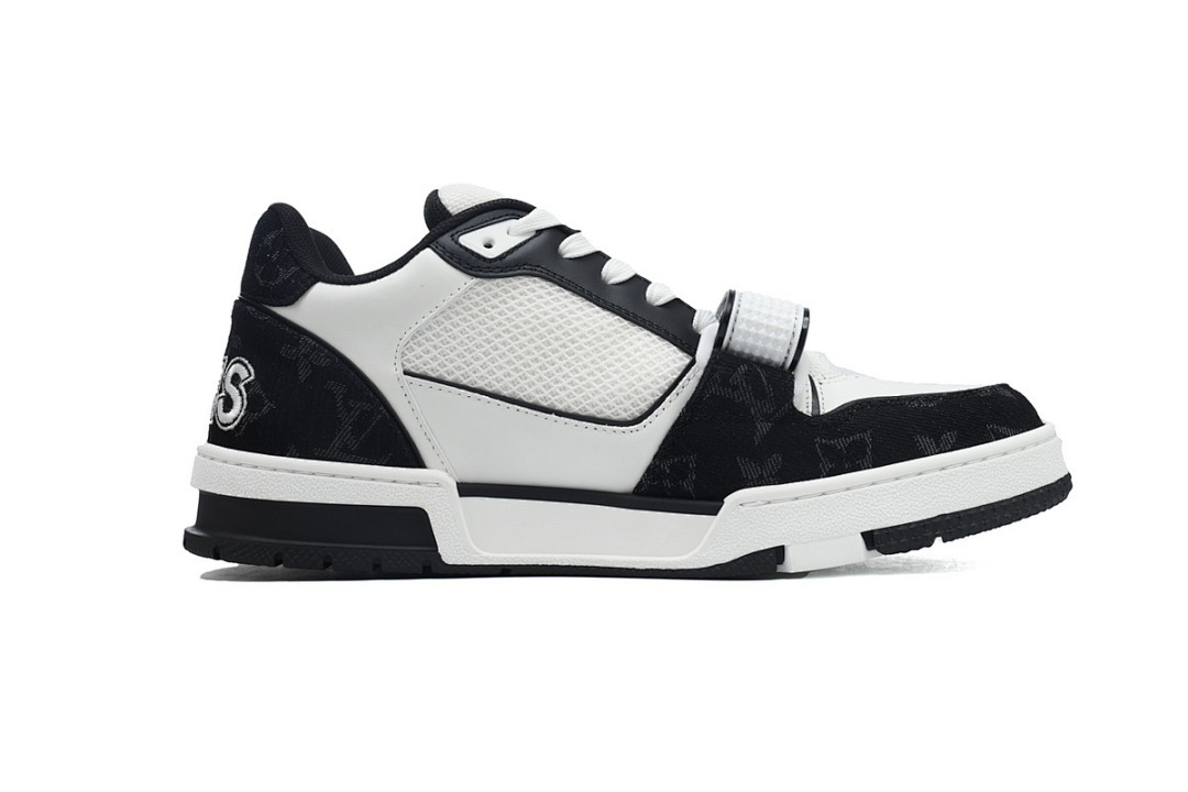 FC God Batch LOUIS VUITTON Trainer Black Denim Velcro Mesh