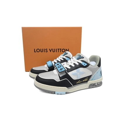 FC God Batch LOUIS VUITTON Trainer Black Blue  Mesh 02
