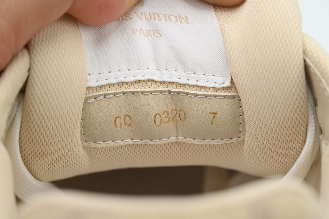 FC God Batch LOUIS VUITTON Trainer Apricot Denim Velcro Mesh