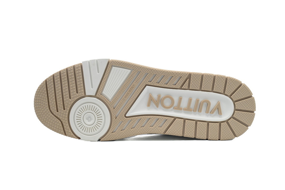 FC God Batch LOUIS VUITTON Trainer Apricot Denim Velcro Mesh