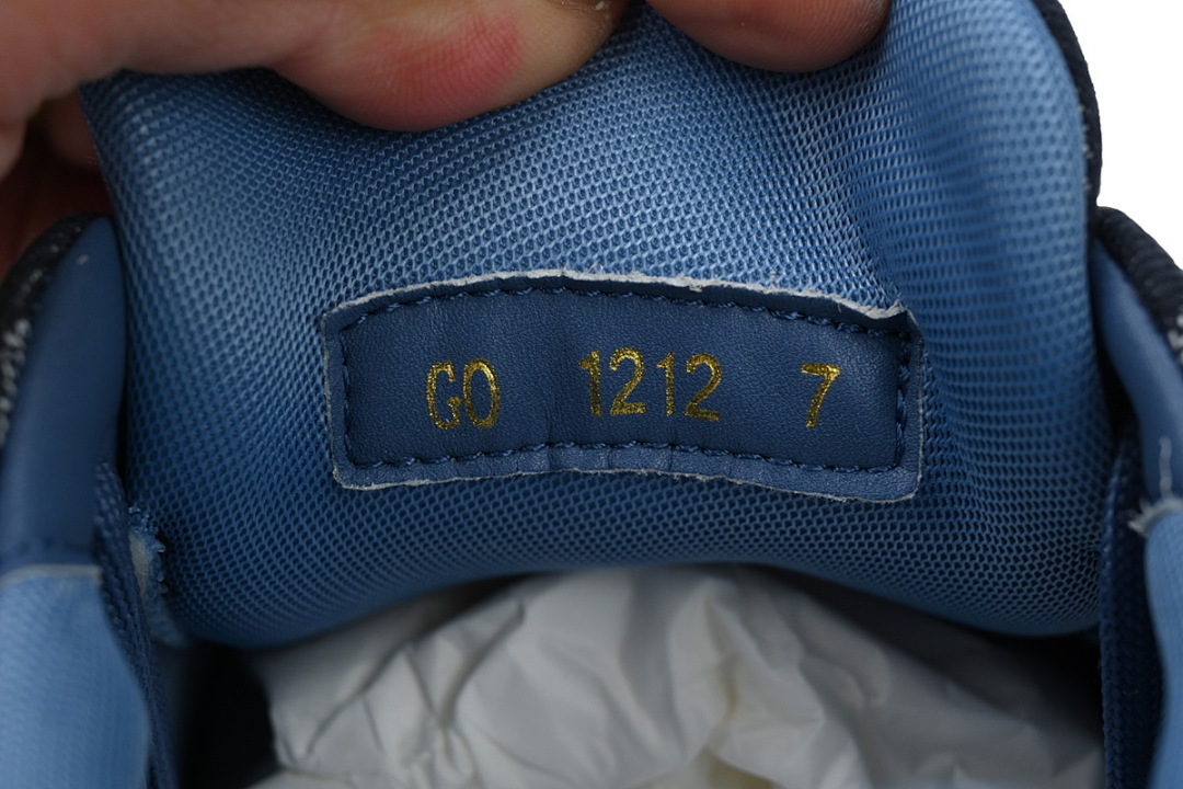 FC God Batch  Louis Vuitton Trainer  Blue Distressed Denim