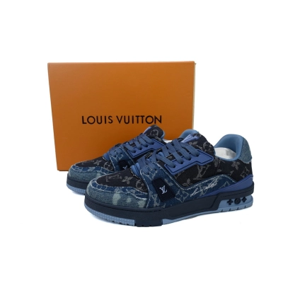 FC God Batch  Louis Vuitton Trainer  Blue Distressed Denim 02