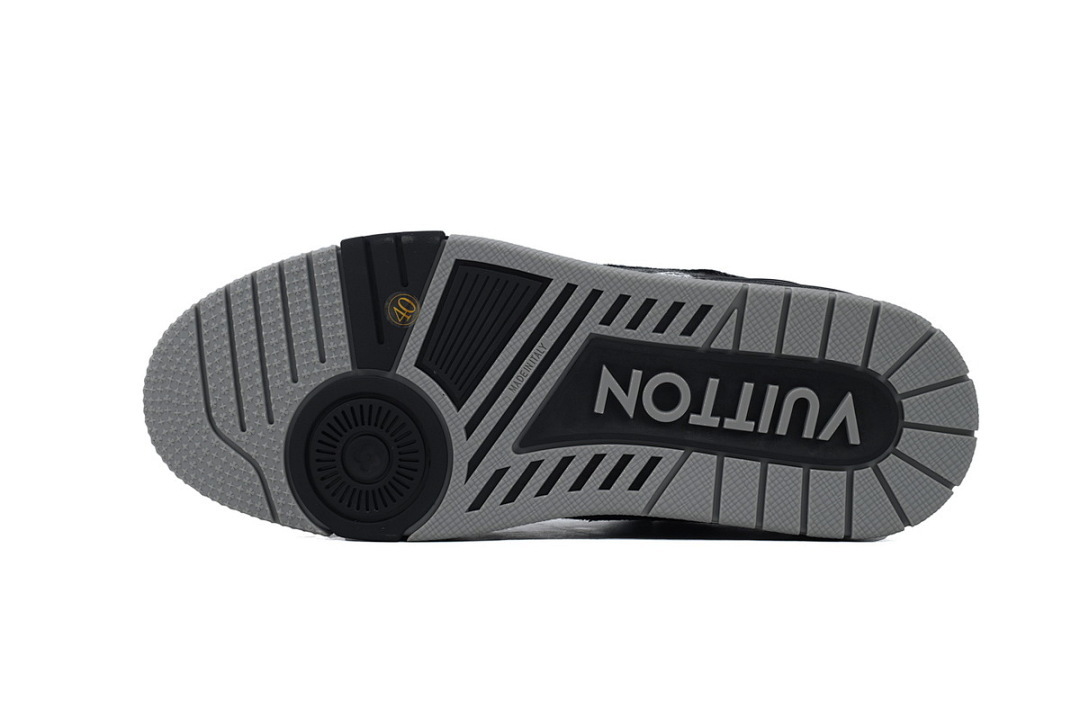 FC God Batch  Louis Vuitton Trainer Black Distressed Denim