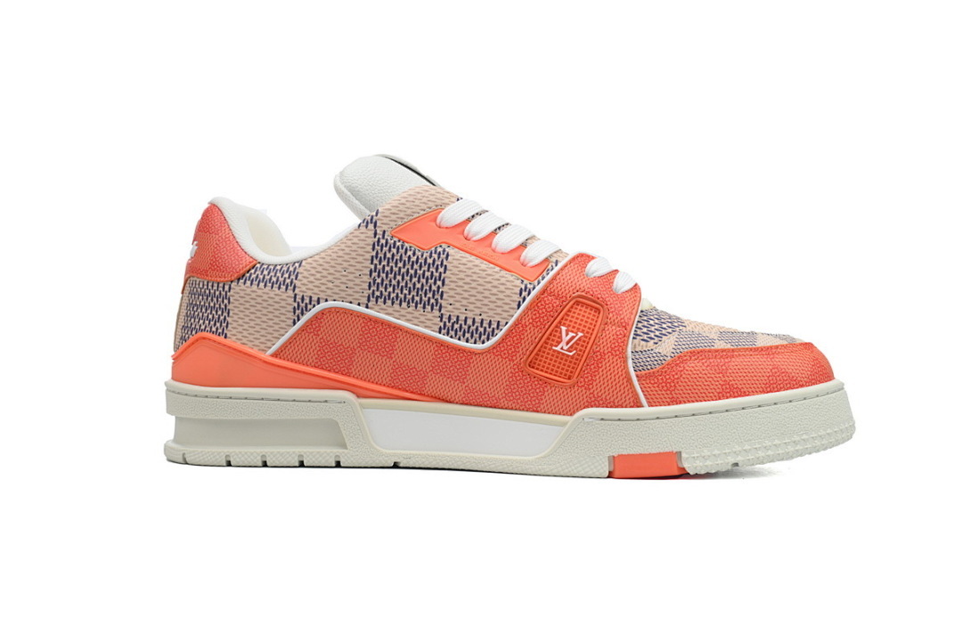 FC God Batch  Louis Vuitton Trainer Damier White Orange