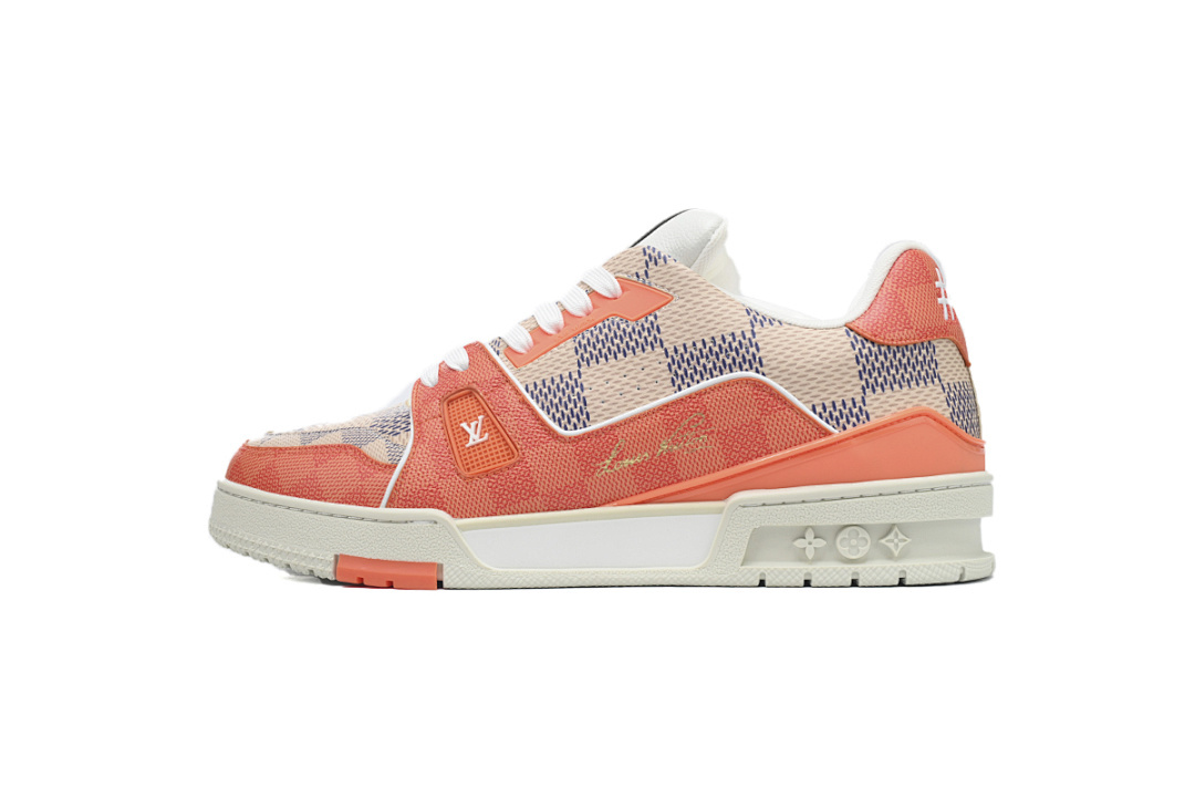 FC God Batch  Louis Vuitton Trainer Damier White Orange