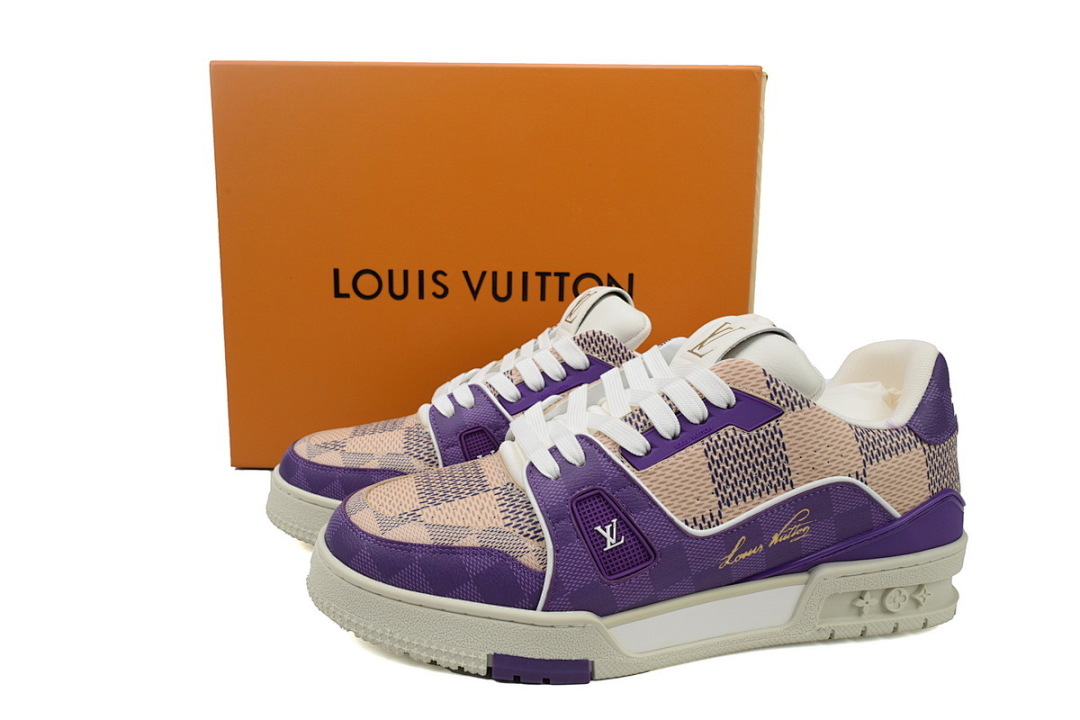 FC God Batch  Louis Vuitton Trainer Damier White Purple