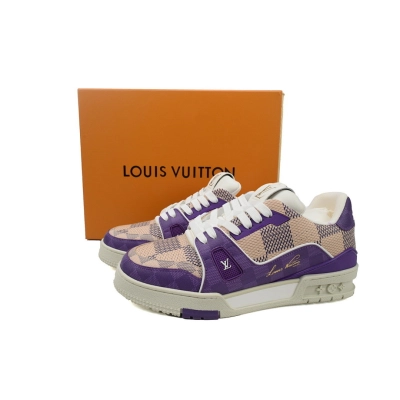 FC God Batch  Louis Vuitton Trainer Damier White Purple 02