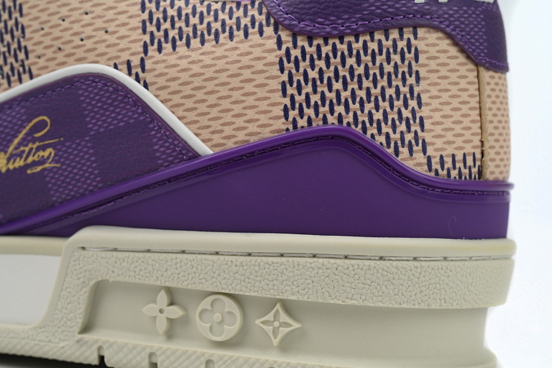 FC God Batch  Louis Vuitton Trainer Damier White Purple