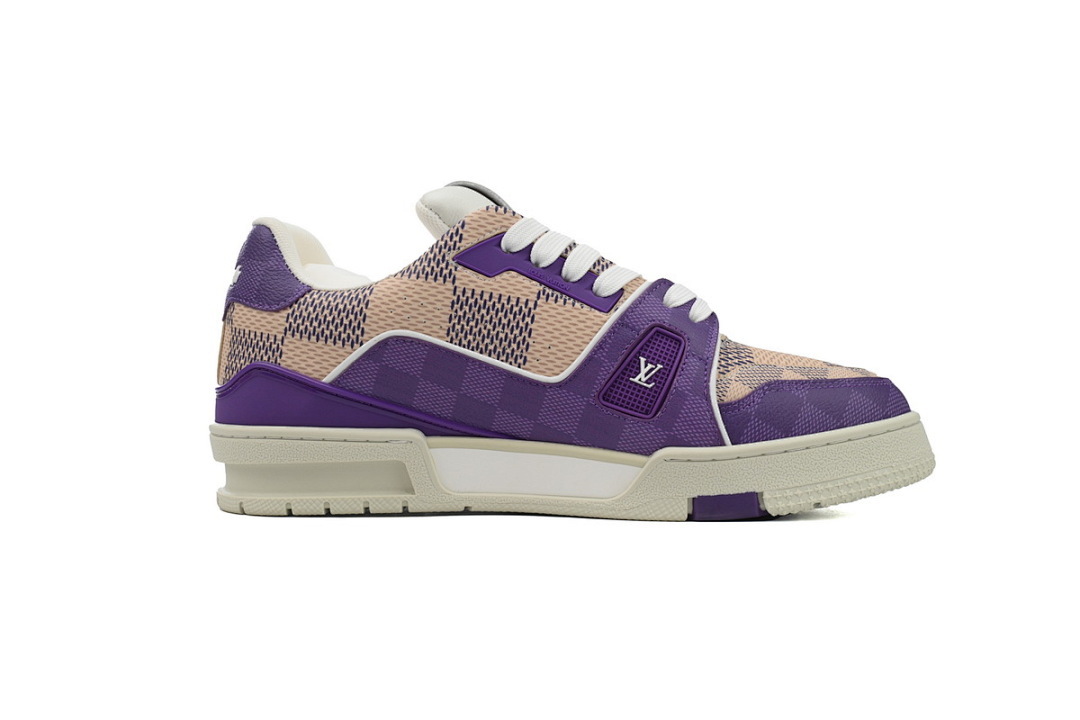 FC God Batch  Louis Vuitton Trainer Damier White Purple