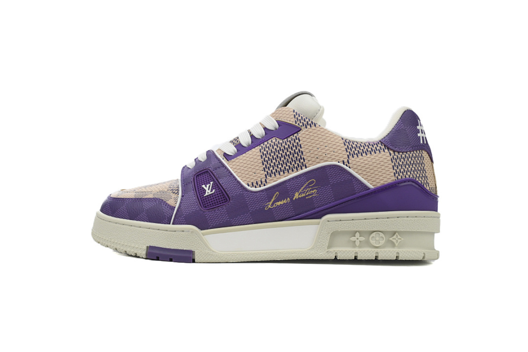 FC God Batch  Louis Vuitton Trainer Damier White Purple
