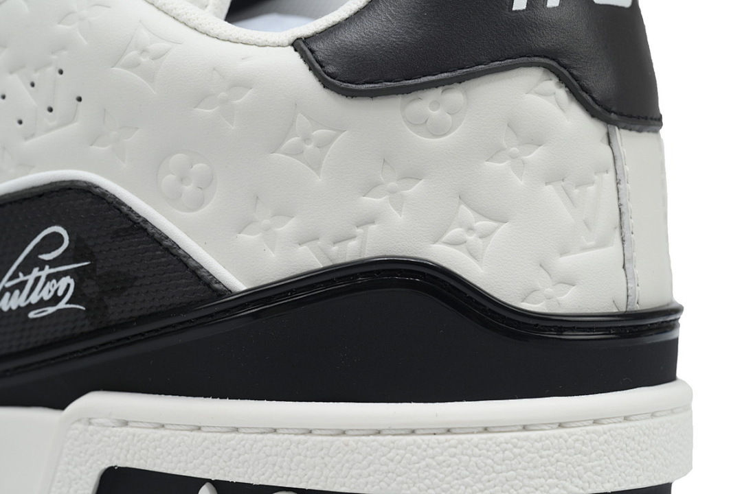 FC God Batch  Louis Vuitton Trainer Embossed Black White