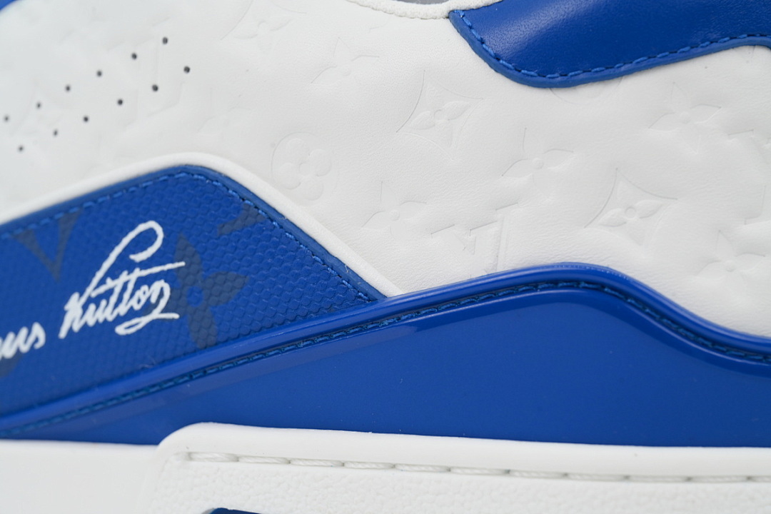 FC God Batch  Louis Vuitton Trainer Embossed Blue White 