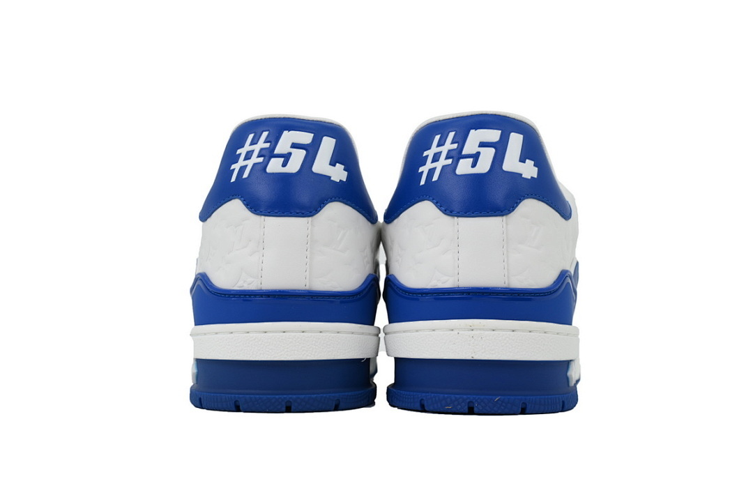 FC God Batch  Louis Vuitton Trainer Embossed Blue White 