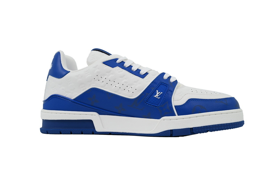 FC God Batch  Louis Vuitton Trainer Embossed Blue White 