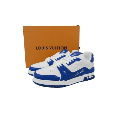 FC God Batch  Louis Vuitton Trainer Embossed Blue White  02
