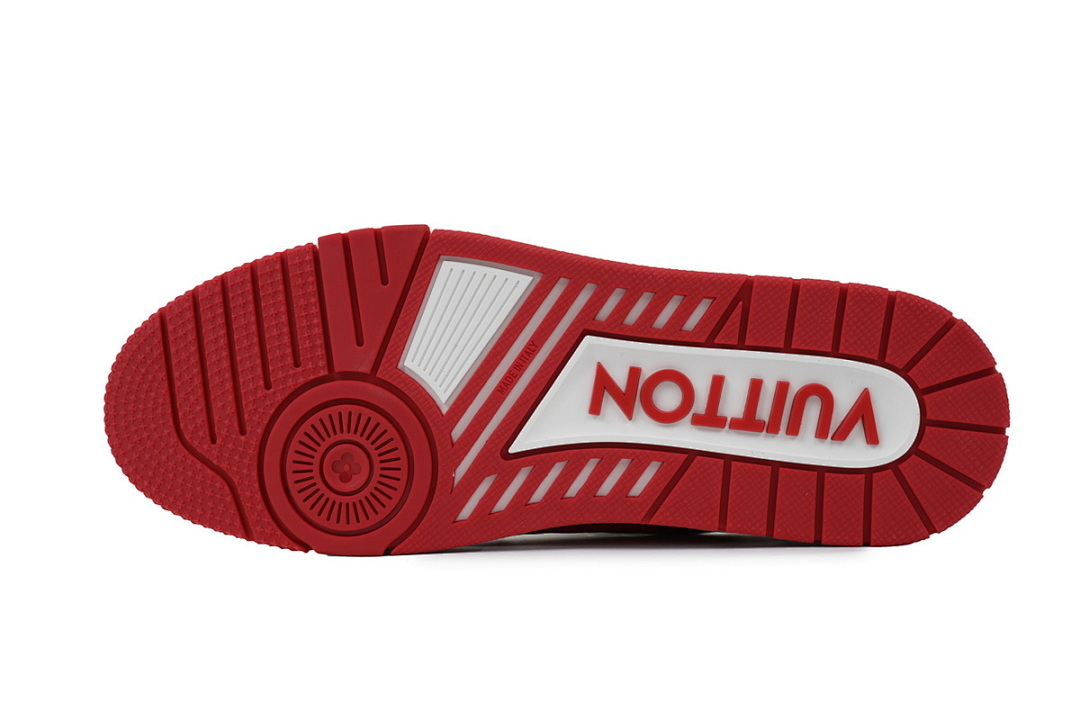 FC God Batch  Louis Vuitton Trainer Embossed White Red