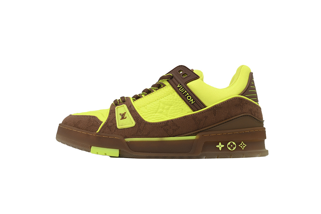 FC God Batch  Louis Vuitton Trainer Embossed Yellow Brown