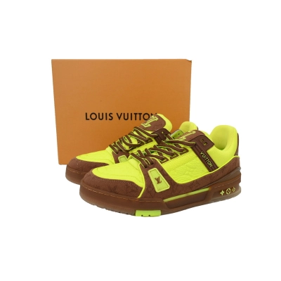 FC God Batch  Louis Vuitton Trainer Embossed Yellow Brown 02