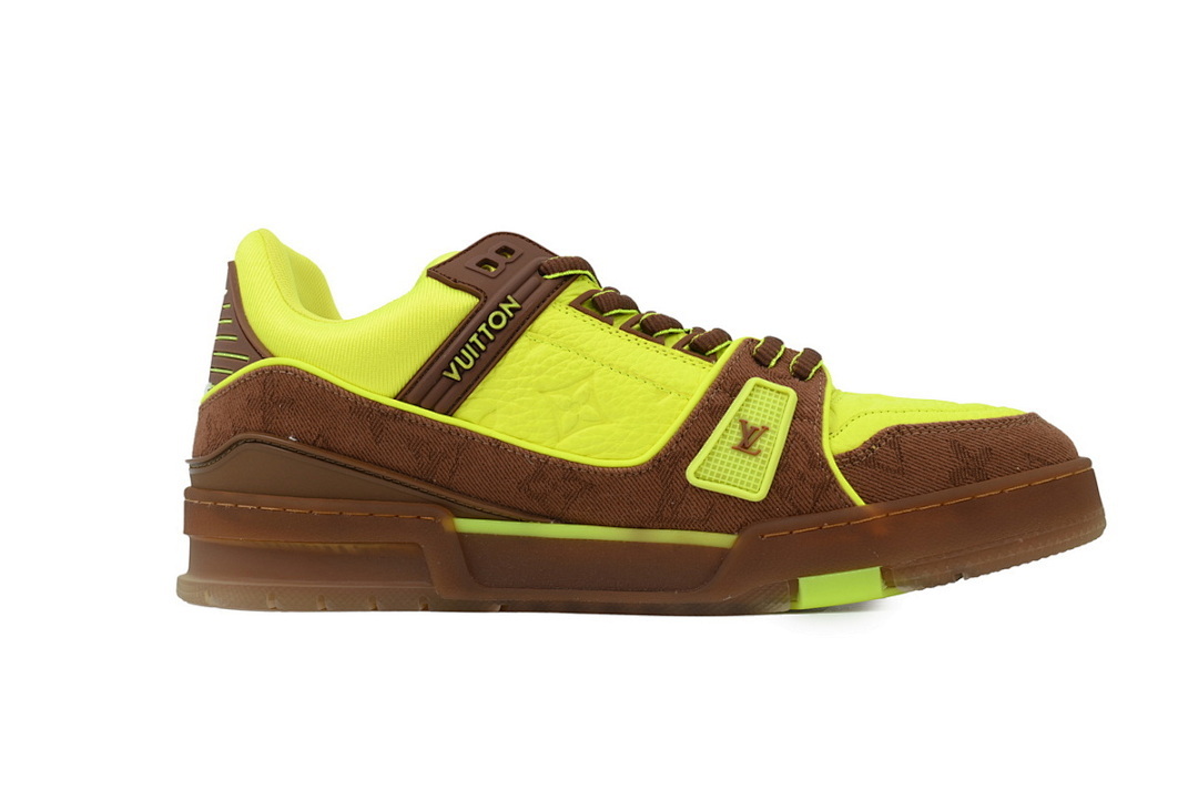FC God Batch  Louis Vuitton Trainer Embossed Yellow Brown