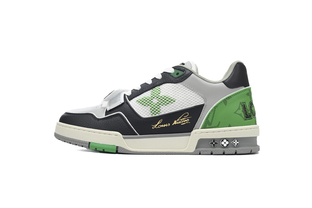 FC God Batch LOUIS VUITTON Trainer Black Green  Mesh