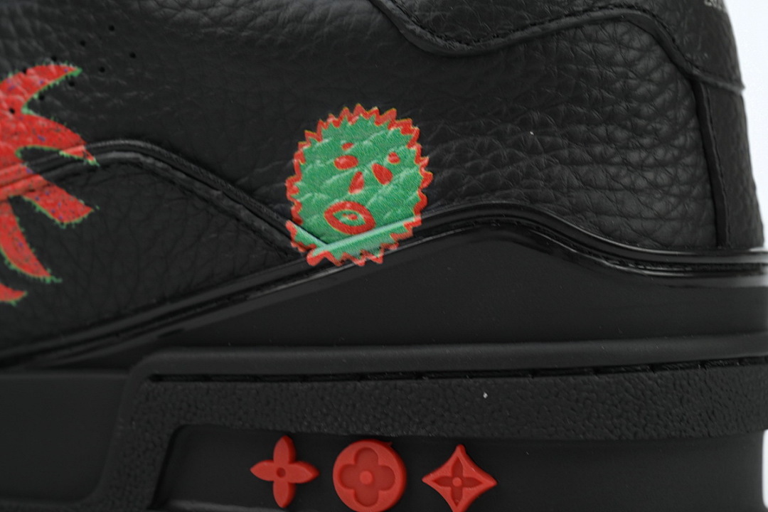 FC God Batch LOUIS VUITTON Trainer Black Yayoi Kusama x